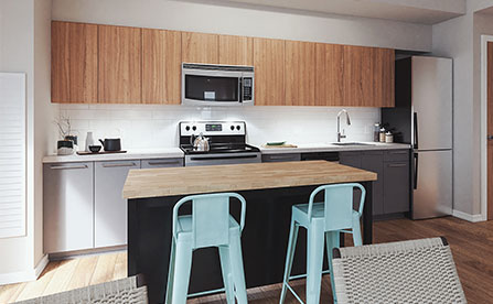 Interior view of an apartment at 545 Rideau